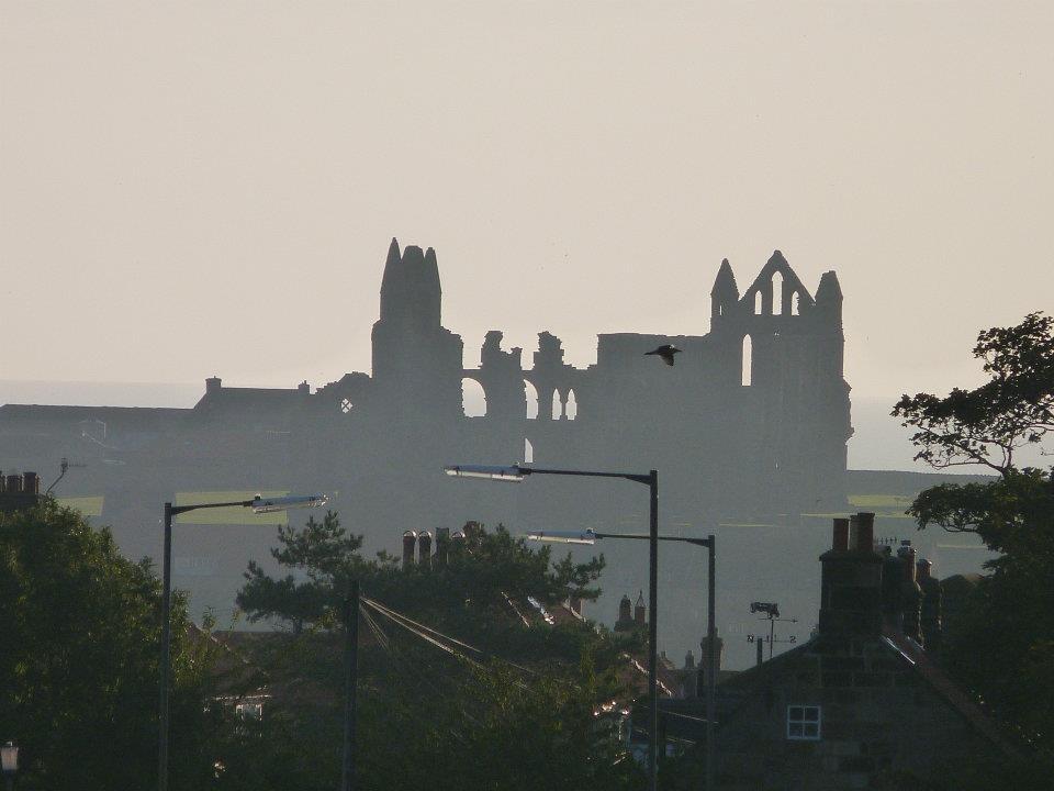 The ruins of the anciany Abbey at Whitby dominate the skyline. (Photo sdent in by Annie mitch)