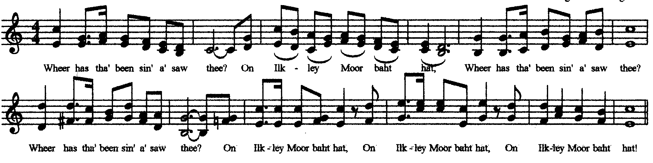 On Ilkla Moor Baht 'at - Music and lyrics