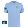 yorkshire rose and flag embroidered on light blue unisex polo shirt