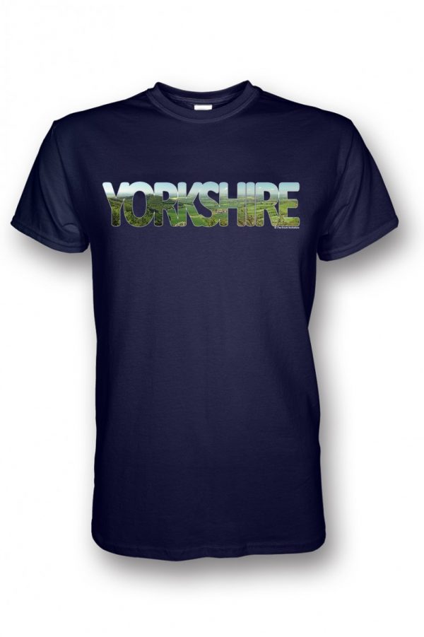 sutton bank yorkshire typography on navy t-shirt